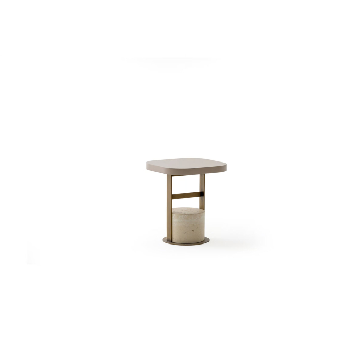 Стол журнальный ALLEGRO SIDE TABLE TRAVERTINE BEIGE  40X40X56 СМ. (NRM05853)