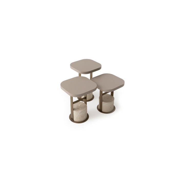 Стол журнальный ALLEGRO SIDE TABLE TRAVERTINE BEIGE  40X40X56 СМ. (NRM05853)