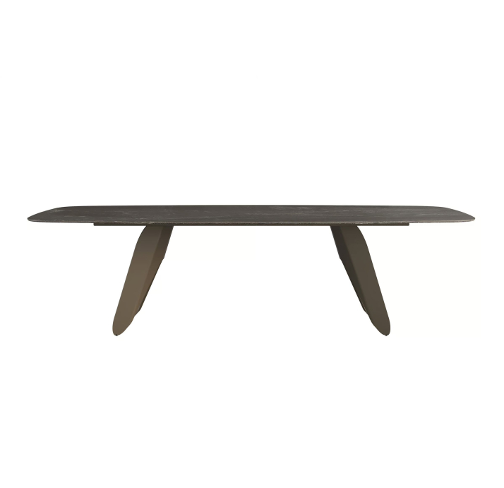 Стол обеденный FARFALLE DINING TABLE BROWN MATT BLACK MARBLE  280X120X76 СМ. (NRM05876)
