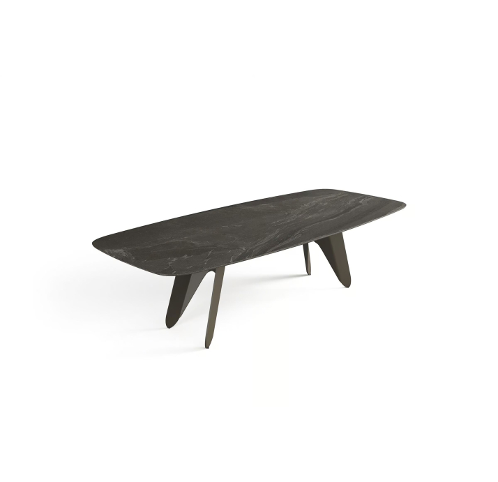 Стол обеденный FARFALLE DINING TABLE BROWN MATT BLACK MARBLE  240X110X76 СМ. (NRM05874)