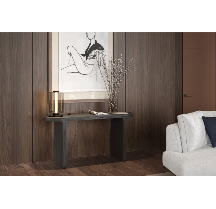 Консоль напольная MAX CONSOLE BLACK WOOD TRAVERTINE BLACK 150X45X75 СМ. (NRM05880)