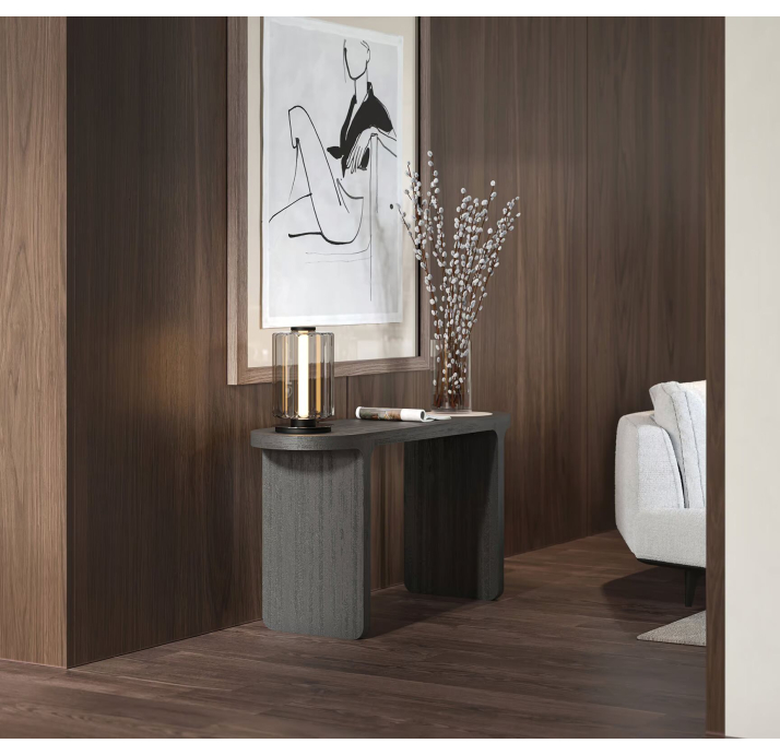 Консоль напольная MAX CONSOLE BLACK WOOD TRAVERTINE BLACK 150X45X75 СМ. (NRM05880)