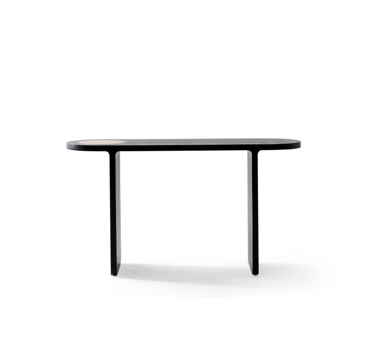 Консоль напольная MAX CONSOLE BLACK WOOD TRAVERTINE BLACK 150X45X75 СМ. (NRM05880)