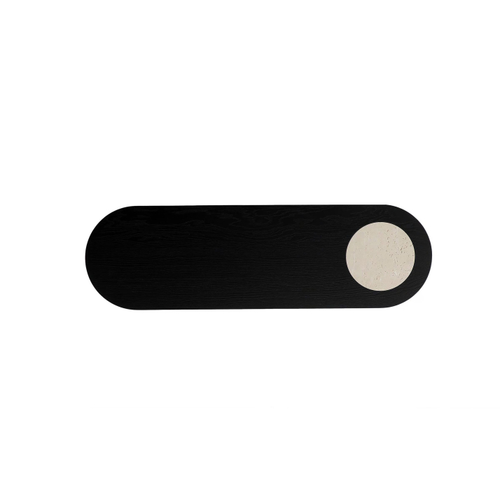 Консоль напольная MAX CONSOLE BLACK WOOD TRAVERTINE BLACK 150X45X75 СМ. (NRM05880)