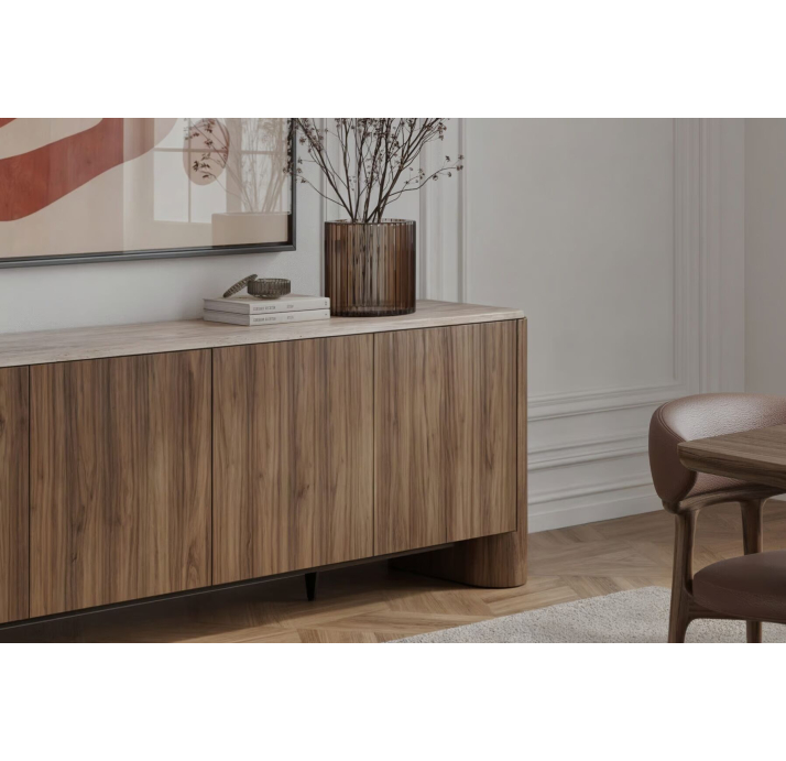 Комод AGATE CONSOLE WALNUT BEIGE MARBLE AMERICAN WALNUT 240X52X79 СМ. (NRM05882)