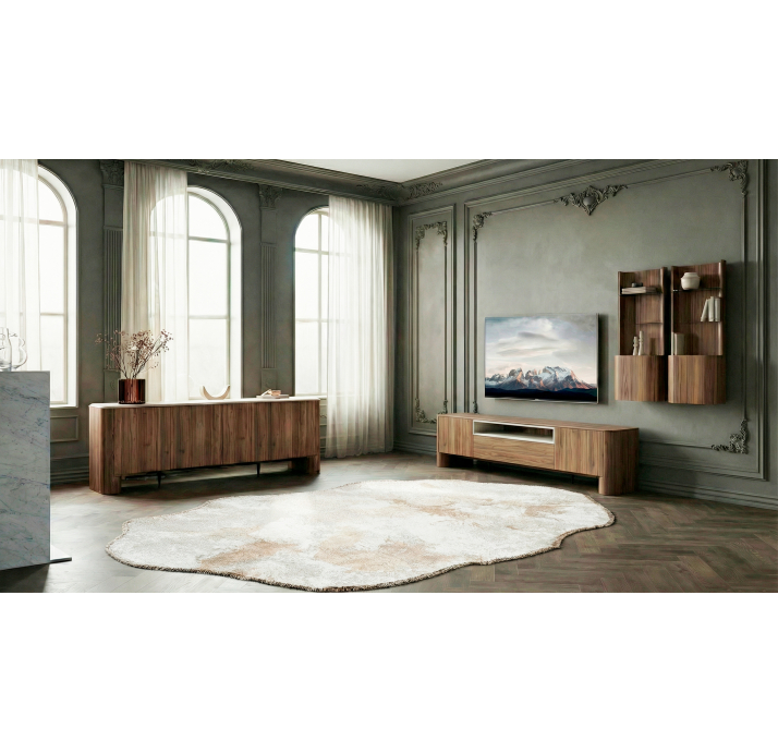 Тумба под ТВ AGATE SUB MODULE (WOOD) WALNUT WALNUT AMERICAN WALNUT 240X51X57 СМ. (NRM05881)