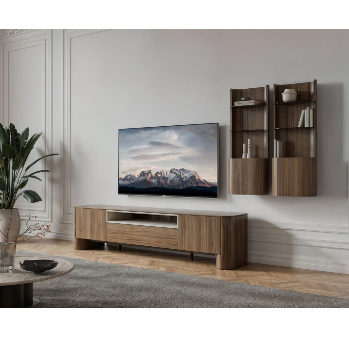 Тумба под ТВ AGATE SUB MODULE (WOOD) WALNUT WALNUT AMERICAN WALNUT 240X51X57 СМ. (NRM05881)