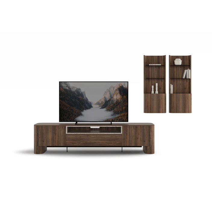 Тумба под ТВ AGATE SUB MODULE (WOOD) WALNUT WALNUT AMERICAN WALNUT 240X51X57 СМ. (NRM05881)