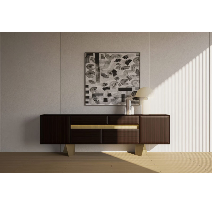 Комод TOLEDO SIDEBOARD AMERICAN WALNUT DBR GLASS AMERICAN WALNUT 236X51X80 СМ. (NRM05886)
