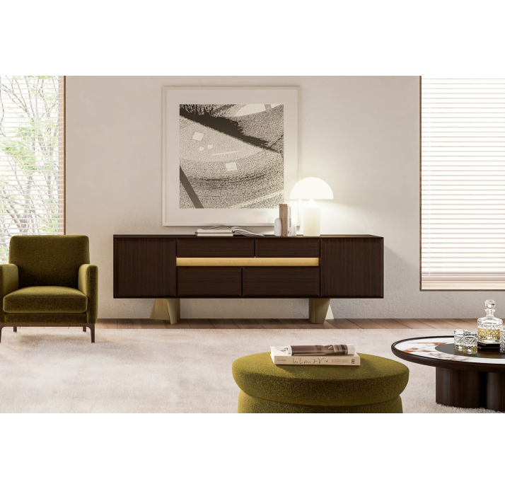 Комод TOLEDO SIDEBOARD AMERICAN WALNUT DBR GLASS AMERICAN WALNUT 236X51X80 СМ. (NRM05886)
