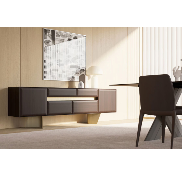 Комод TOLEDO SIDEBOARD AMERICAN WALNUT DBR GLASS AMERICAN WALNUT 236X51X80 СМ. (NRM05886)