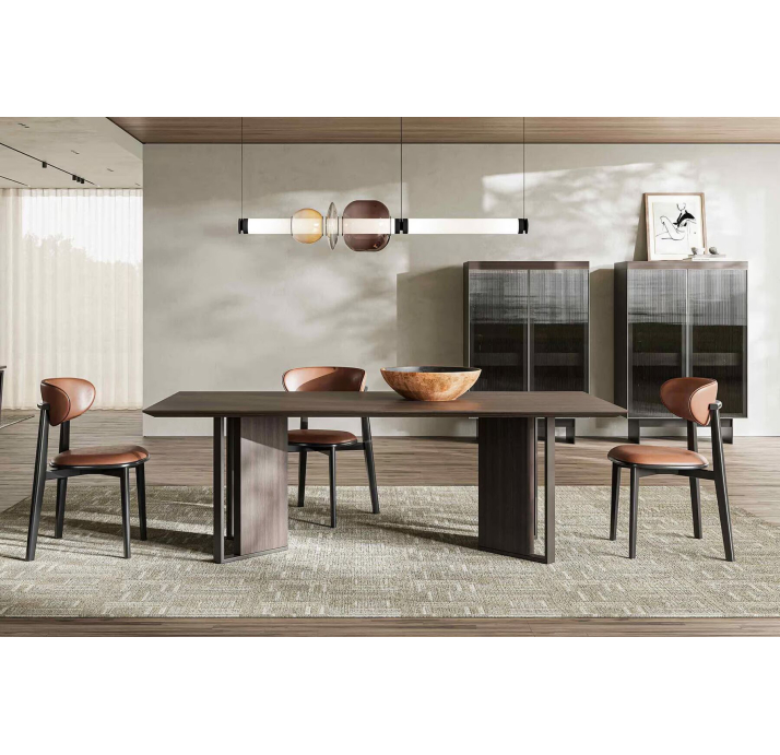 Комод ORIT BUFFET AMERICAN WALNUT WALNUT Transparent glass 110X51X160 СМ. (NRM05900)