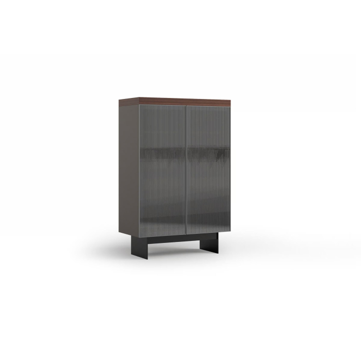 Комод ORIT BUFFET AMERICAN WALNUT WALNUT Transparent glass 110X51X160 СМ. (NRM05900)