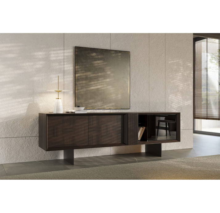 Комод ARIEL SIDEBOARD SMOKE OAK SMOKE OAK GLASS 235X50X78 СМ. (NRM05891)