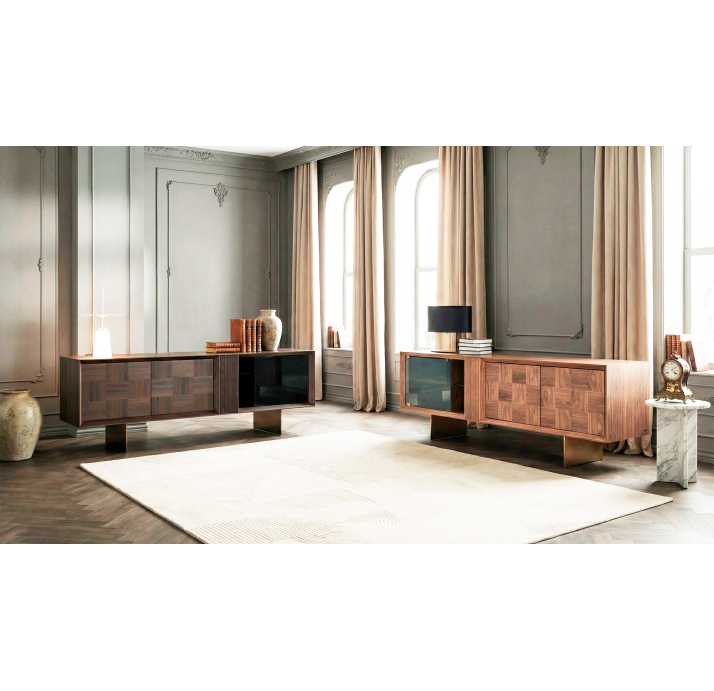 Комод ARIEL SIDEBOARD SMOKE OAK SMOKE OAK GLASS 235X50X78 СМ. (NRM05891)