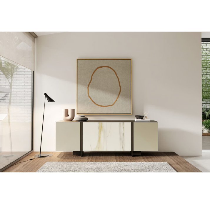 Комод PRETORIA SIDEBOARD MATT GLASS DBR GLASS CALACATTA GOLD 240X45X73 СМ. (NRM05888)