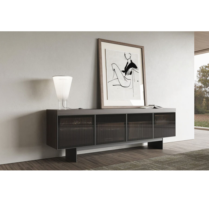 Комод ORIT SIDEBOARD AMERICAN WALNUT WALNUT GLASS 240X50X79 СМ. (NRM05889)