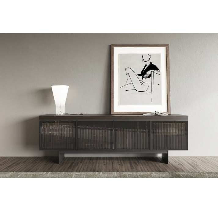 Комод ORIT SIDEBOARD AMERICAN WALNUT WALNUT GLASS 240X50X79 СМ. (NRM05889)