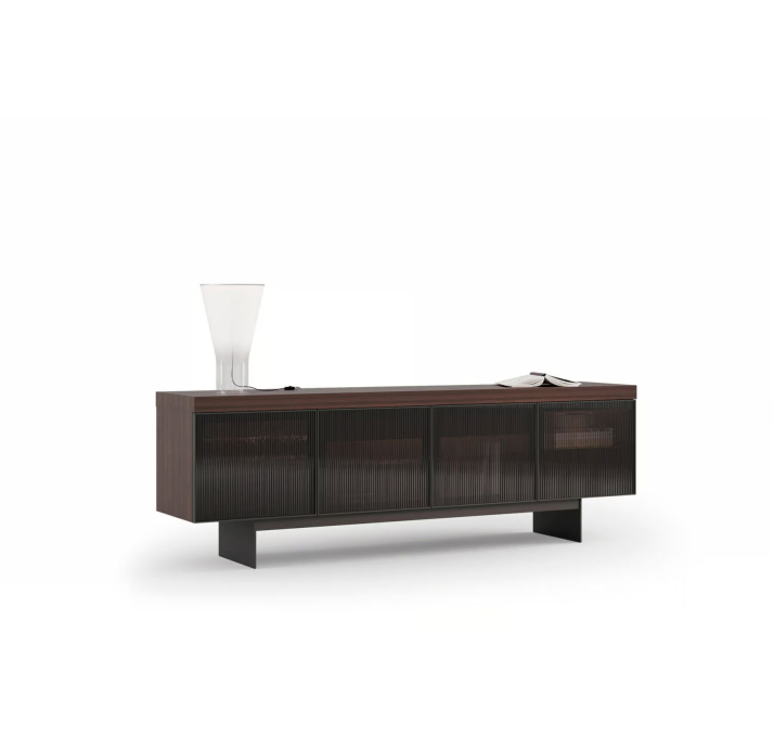 Комод ORIT SIDEBOARD AMERICAN WALNUT WALNUT GLASS 240X50X79 СМ. (NRM05889)