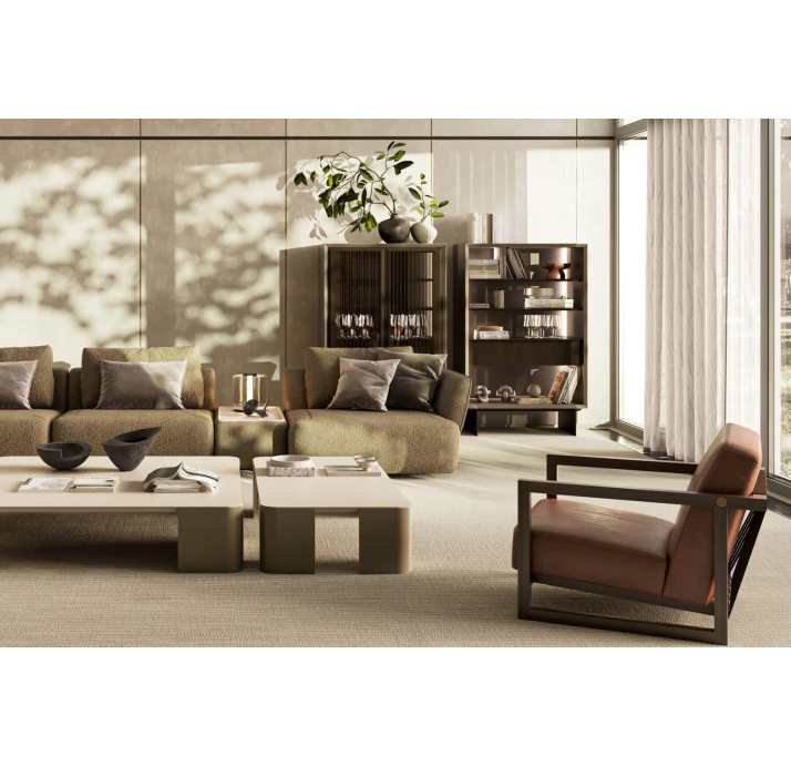 Комод OXFORD BUFFET AMERICAN WALNUT WALNUT GLASS 103X50X160 СМ. (NRM05898)