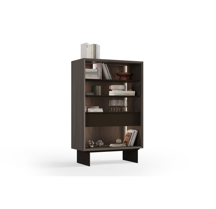 Комод OXFORD BUFFET AMERICAN WALNUT WALNUT GLASS 103X50X160 СМ. (NRM05898)