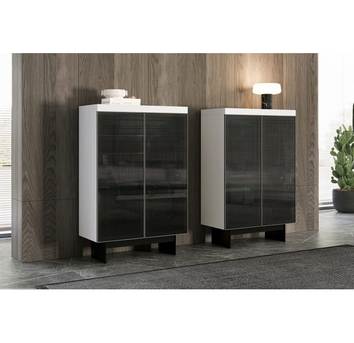 Комод ORIT BUFFET CREAM CREAM Transparent glass 110X51X160 СМ. (NRM05901)