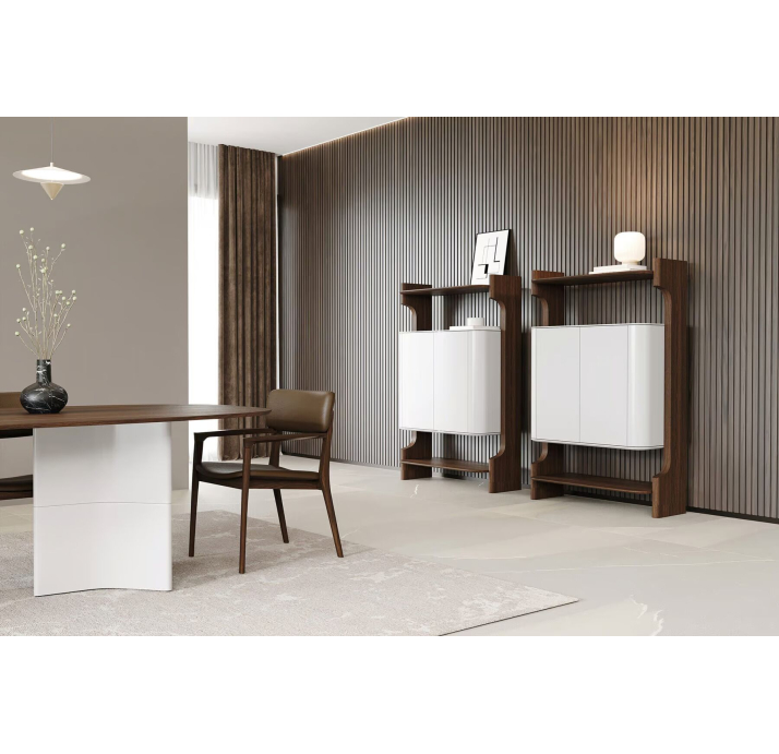 Комод BARBARA BUFFET AMERICAN WALNUT CREAM CREAM 107X45X160 СМ. (NRM05899)