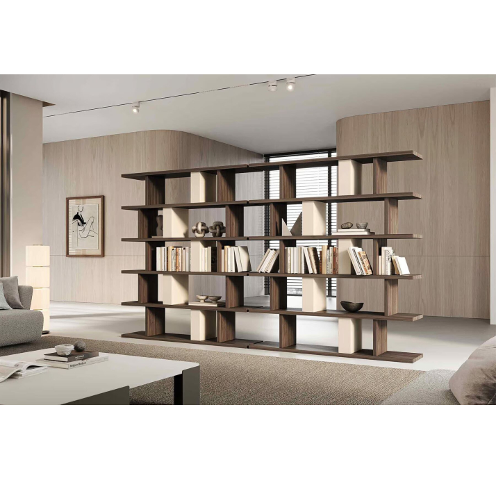 Стеллаж прямой HANNA BOOKSHELF WALNUT WALNUT  180X40X205 СМ. (NRM05971)