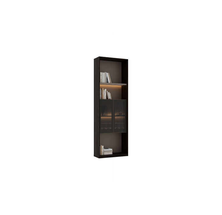 Стеллаж прямой SAVONA BOOKSHELF WALNUT WALNUT GLASS 88X31X270 СМ. (NRM05974)