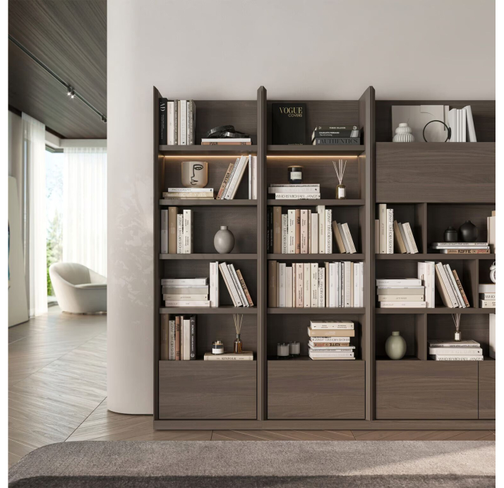 Стеллаж прямой ARAGON BOOKSHELF WALNUT WALNUT  60X32X214 СМ. (NRM05977)