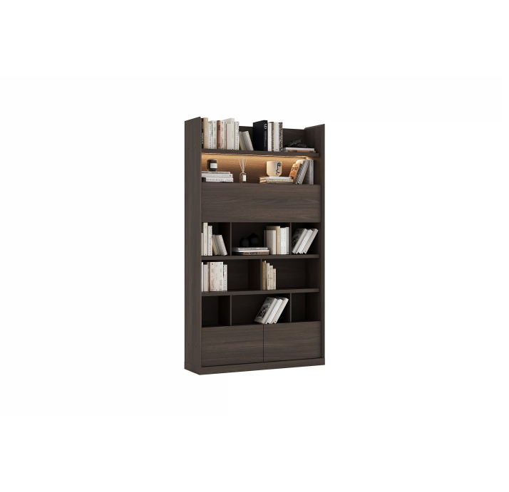 Стеллаж прямой ARAGON BOOKSHELF WALNUT WALNUT AMERICAN WALNUT 120X32X214 СМ. (NRM05979)