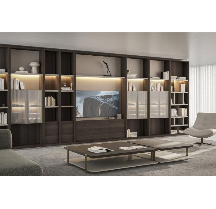 Стеллаж прямой SAVONA BOOKSHELF WALNUT WALNUT  88X31X245 СМ. (NRM05972)