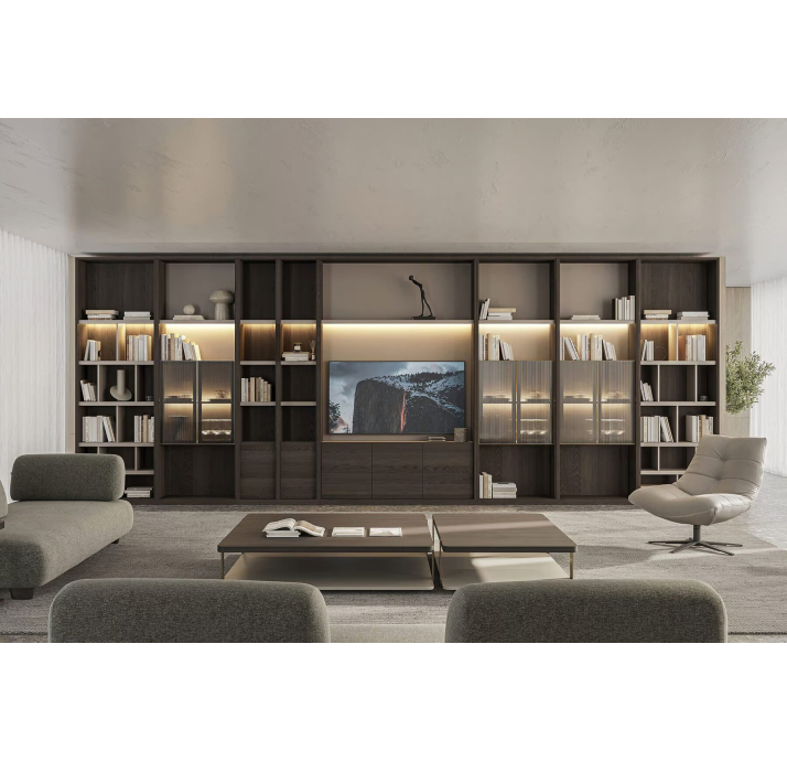 Стеллаж прямой SAVONA BOOKSHELF WALNUT WALNUT  88X31X245 СМ. (NRM05972)