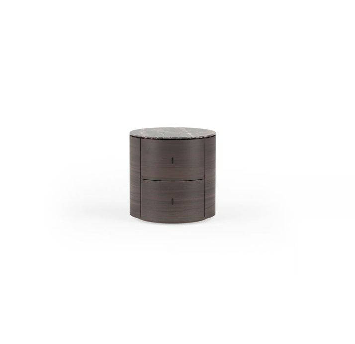 Тумба прикроватная MAYA NIGHTSTAND Natural walnut GREY MARBLE  52X52X48 СМ. (NRM06014)
