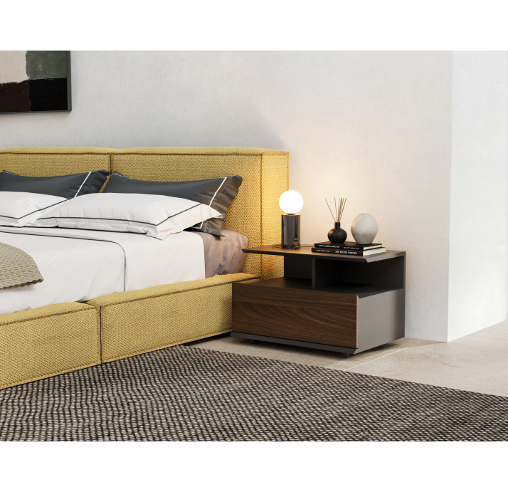 Тумба прикроватная ARGENTA NIGHTSTAND WALNUT WALNUT  65X45X42 СМ. (NRM06021)