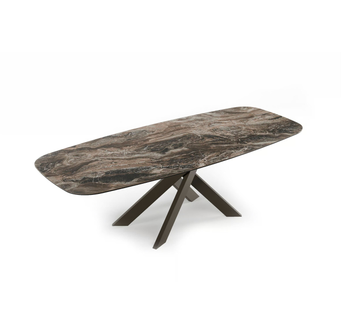 Стол обеденный AVALON DINING TABLE BROWN MATT BROWN MARBLE  240X110X75 СМ. (NRM06061)