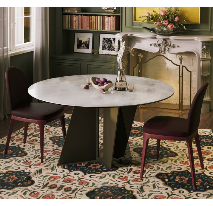 Стол обеденный VERA DINING TABLE BROWN AMERICAN WALNUT  150X150X75 СМ. (NRM06078)