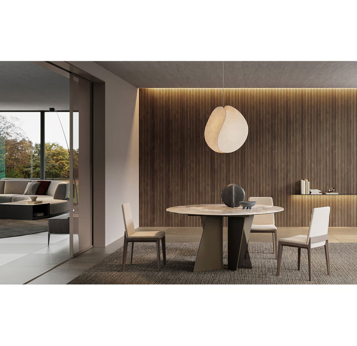 Стол обеденный VERA DINING TABLE BROWN AMERICAN WALNUT  150X150X75 СМ. (NRM06078)