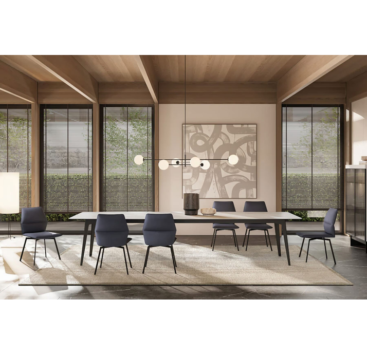 Стол обеденный Porcelain ceramic DINING TABLE BLACK MATT BLACK MARBLE  240X120X76 СМ. (NRM06072)