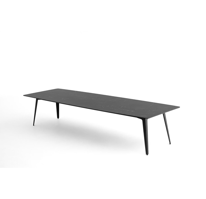 Стол обеденный Porcelain ceramic DINING TABLE BLACK MATT BLACK MARBLE  350X120X76 СМ. (NRM06074)