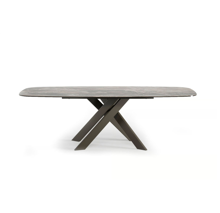 Стол обеденный AVALON DINING TABLE BROWN MATT BROWN MARBLE  200X100X75 СМ. (NRM06058)