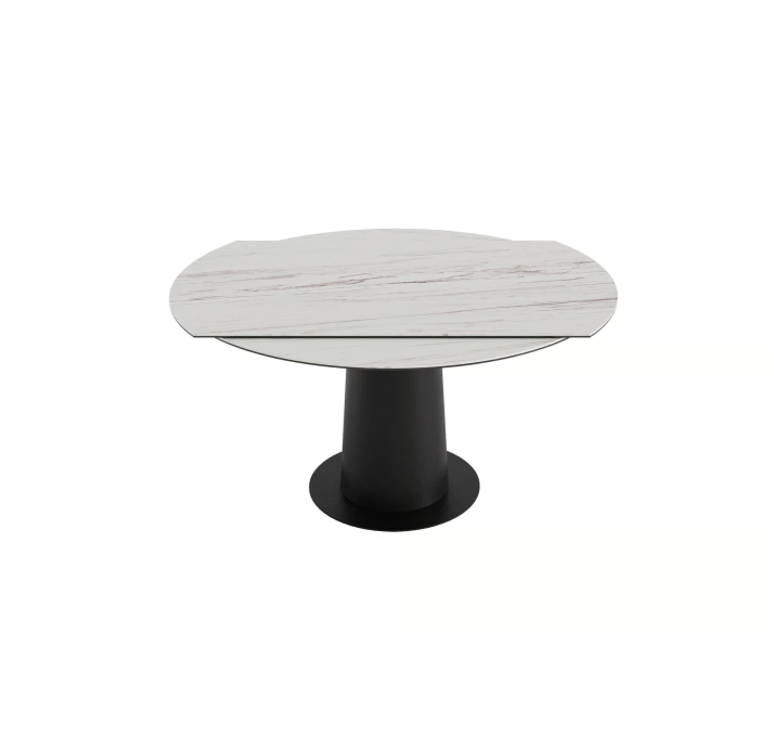 Стол обеденный SPIN DINING TABLE BLACK MATT GREY MARBLE  150X150X75 СМ. (NRM06079)