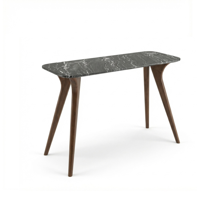 Консоль напольная 68 CONSOLE TABLE Marble Rivera Rivera marble AMERICAN WALNUT 110X48,5X79 СМ. (FUG0