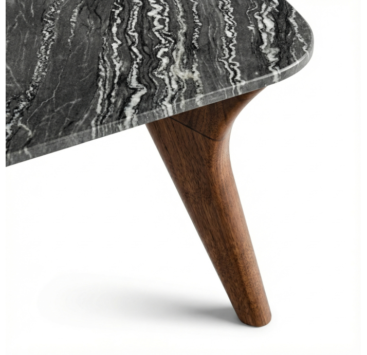 Консоль напольная 68 CONSOLE TABLE Marble Rivera Rivera marble AMERICAN WALNUT 110X48,5X79 СМ. (FUG0