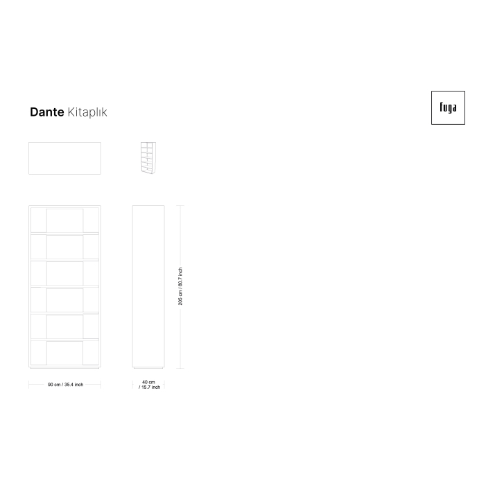 Стеллаж прямой DANTE BOOKCASE Anthracite walnut veneer Anthracite walnut veneer PLAIN MIRROR 90X40X2