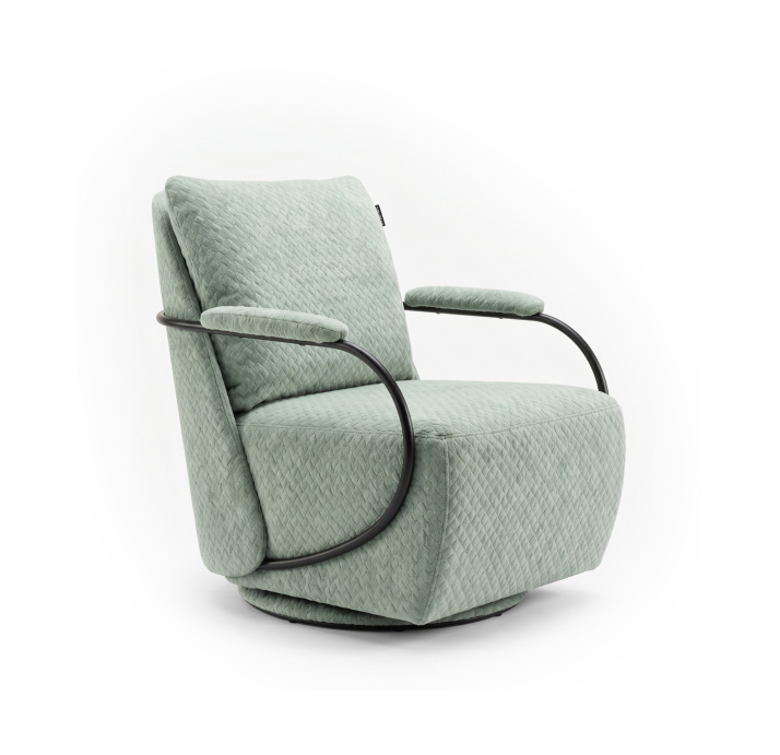 Кресло HUGO C75C/BUBBLE JADE/01BL BLACK/