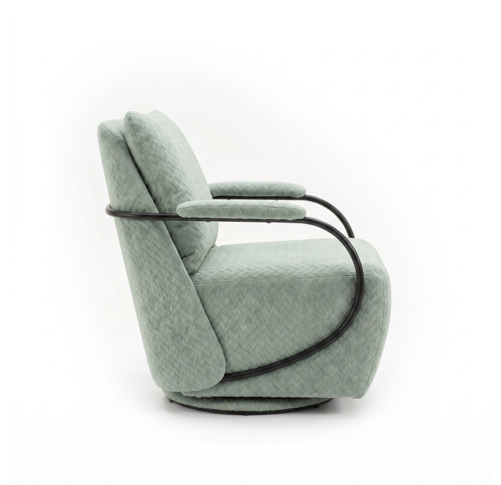 Кресло HUGO C75C/BUBBLE JADE/01BL BLACK/