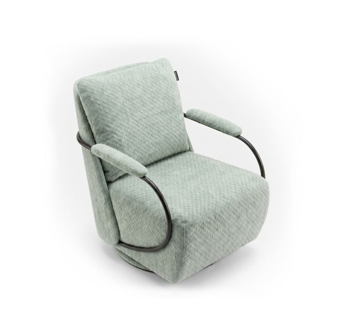 Кресло HUGO C75C/BUBBLE JADE/01BL BLACK/