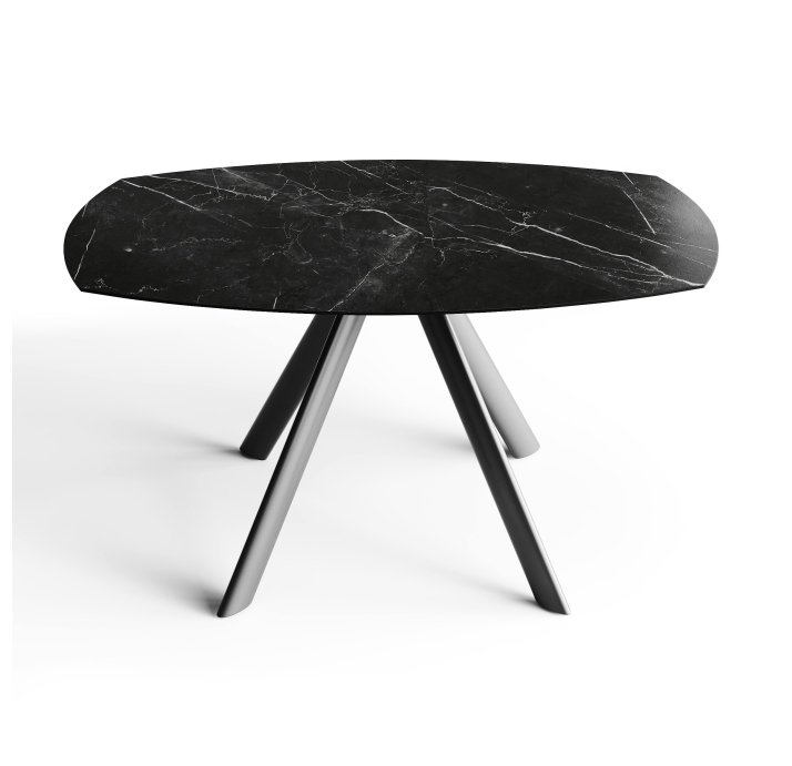 Стол обеденный AVANTI DINING TABLE BLACK PIANO MARMO NERO OPACO  135X87X76 СМ. (NRM06168)