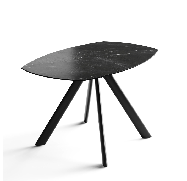 Стол обеденный AVANTI DINING TABLE BLACK PIANO MARMO NERO OPACO  135X87X76 СМ. (NRM06168)